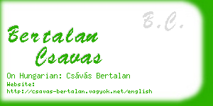 bertalan csavas business card