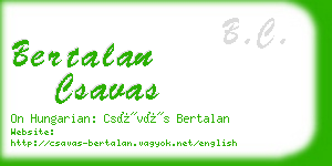 bertalan csavas business card